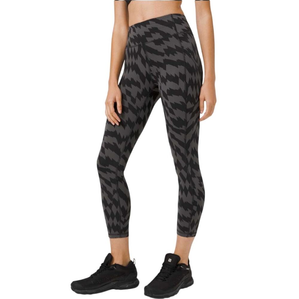 Lululemon Invigorate High-Rise 25" Leggings Voltage Graphite Grey Black Size 2